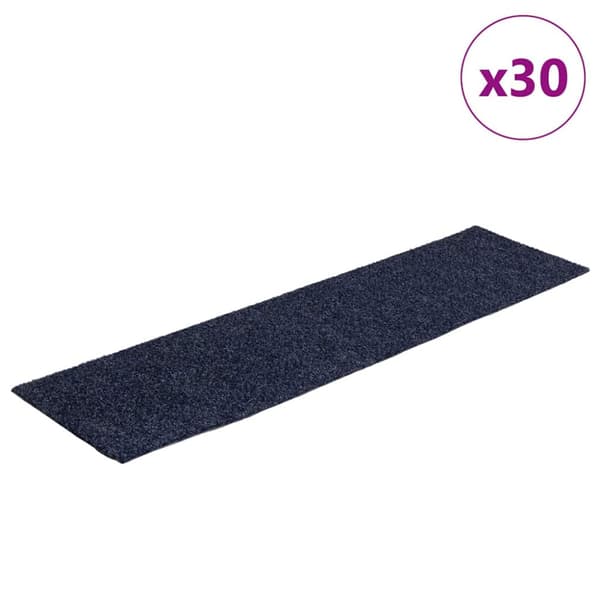 Trappmattor självhäftande 30 st 76x20 cm gråblå rektangulära