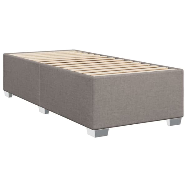 Ramsäng med madrass taupe 90x200 cm tyg