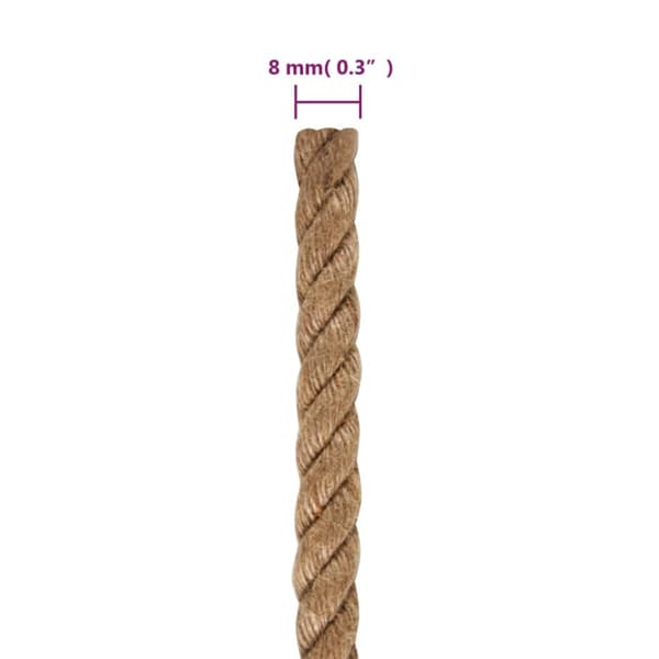 Juterep 250 m lång 8 mm tjock