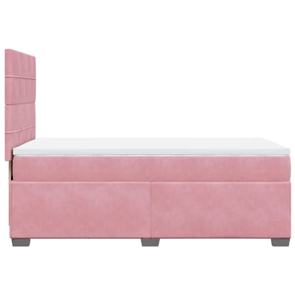 Ramsäng med madrass rosa 80x200 cm sammet