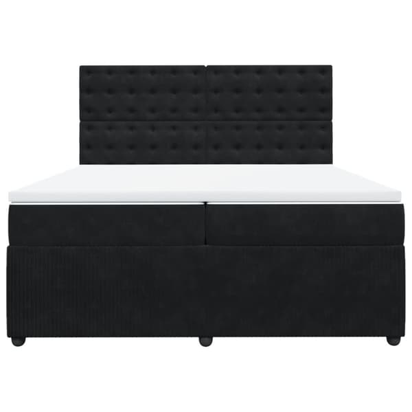 Ramsäng med madrass svart 200x200 cm sammet