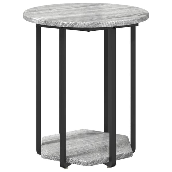 Sidobordsset med hylla 2 pcs Grå