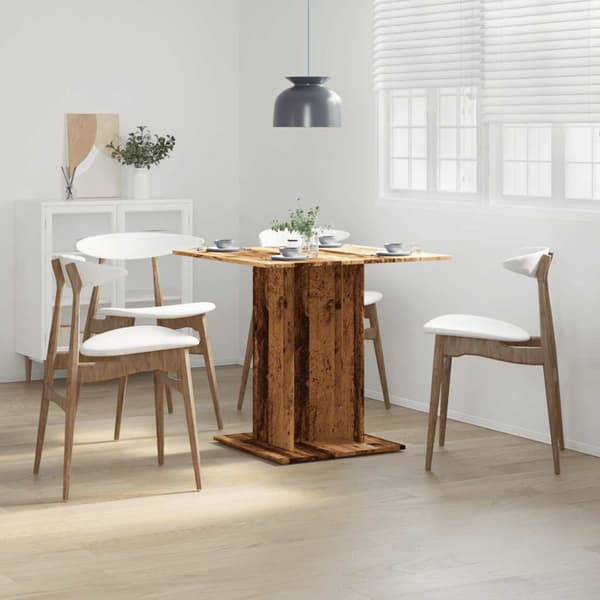 Matbord åldrat trä 80x80x75 cm konstruerat trä