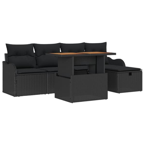 Trädgårdsoffset 6 pcs Svart konstrotting
