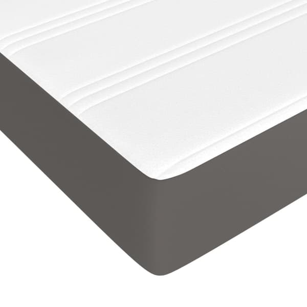Ramsäng med madrass grå 90x200 cm konstläder