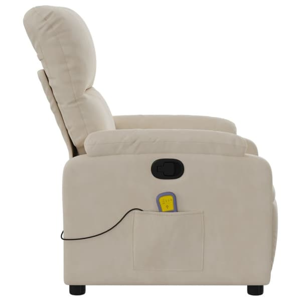 Massagefåtölj beige mikrofibertyg