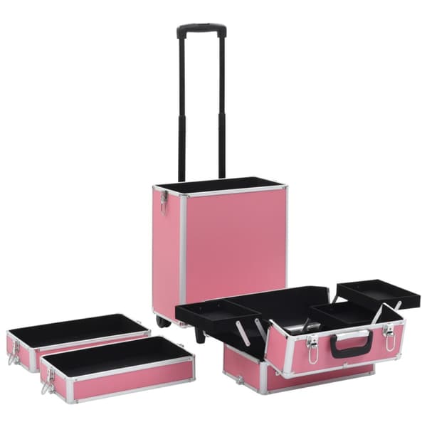 Sminklåda aluminium rosa