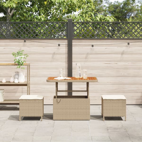 Trädgårdsmöbelset Beige konstrotting