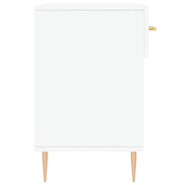 Skobänk vit 102x35x55 cm konstruerat trä