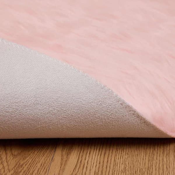 Fuskfäll matta TAFALLA Rosa Ø 160 cm Polyester
