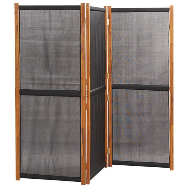 Rumsavdelare 3 paneler svart 210x180 cm