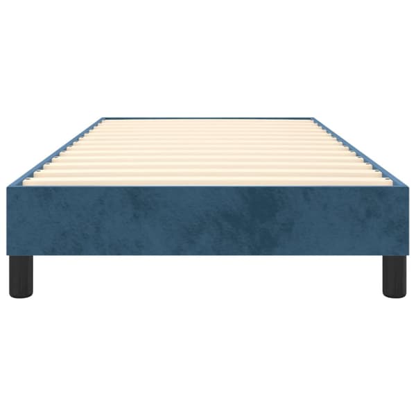 Boxspring-sängram mörkblå 90x200 cm sammet