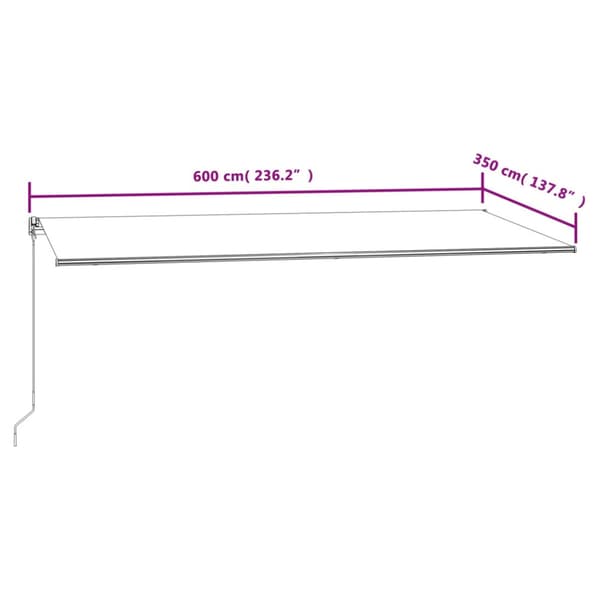 Automatisk markis 600x350 cm antracit