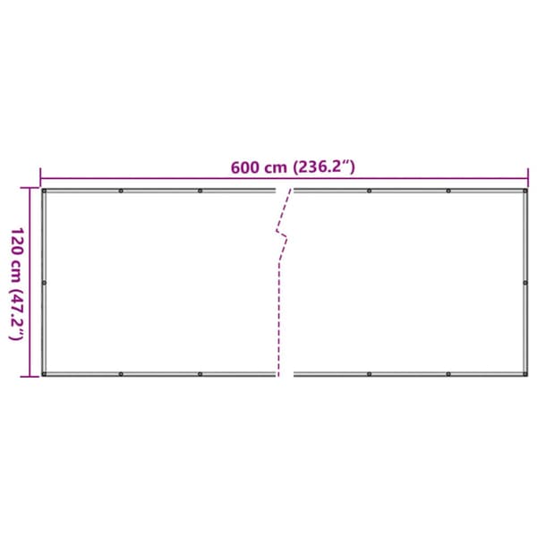 Insynsskydd för balkong gräddvit 600x120 cm PVC