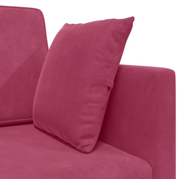 Golvbäddsoffa Vinröd 213 x 70 x 77 cm Sammet