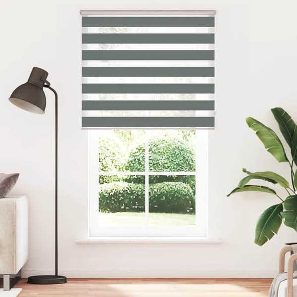 Rullgardin zebra mörkgrå 130x230 cm tyg bredd 125,9cm polyester