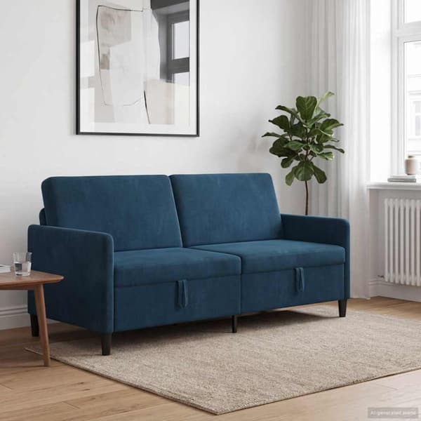 Soffa med förvaring Blå 192 x 78 x 87 cm Polyester