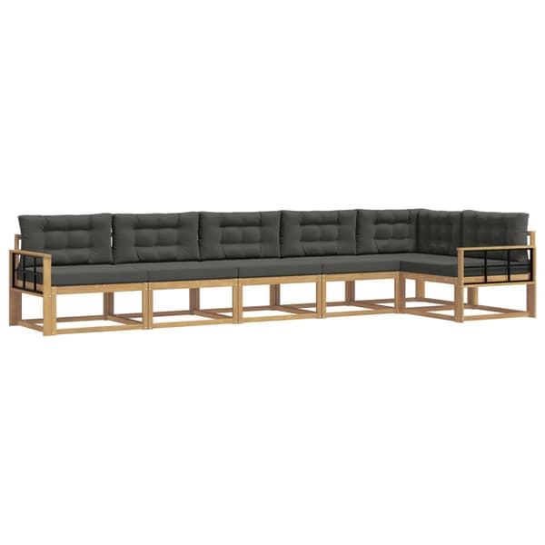 Utomhussoffset med kudde 4 pcs Vit och antracit Polyester