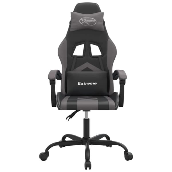 Gamingstol svart och grå konstläder