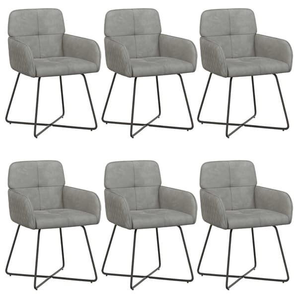 Matstolar 6 pcs Sammet Ljusgrå 59 x 56,5 x 86 cm