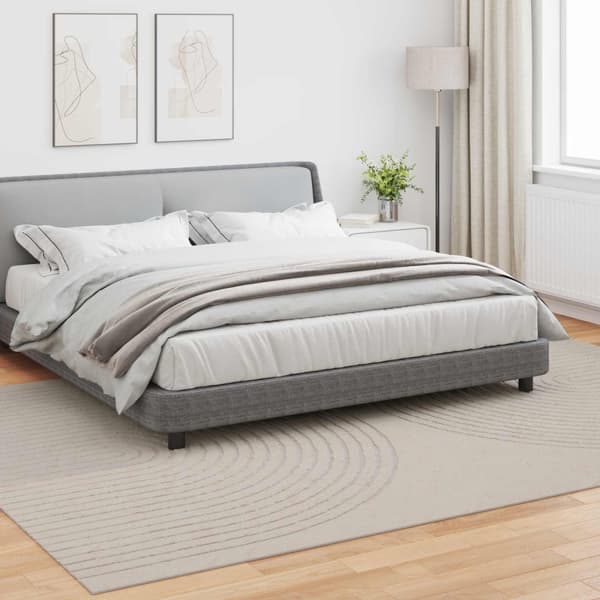 Områdesmattor Rektangulär GALATI Kräm 340 x 240 cm Polyester