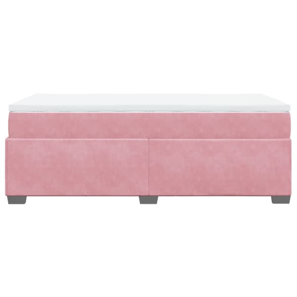 Ramsäng med madrass rosa 90x200 cm sammet
