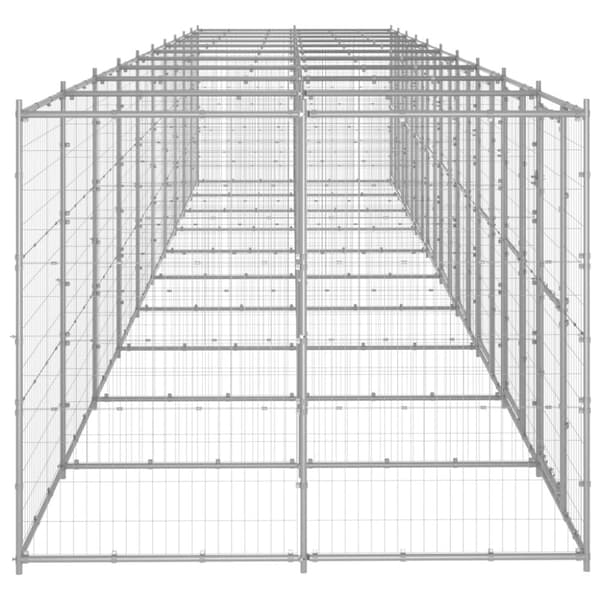 Hundgård för utomhusbruk galvaniserat stål 24,2 m²