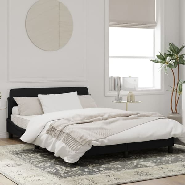 Bed Frame "Dover" Black 140x190 cm Velvet