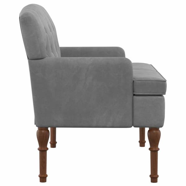 Loveseat med knapprapport Mörkgrå 111 x 65 x 79 cm Sammet
