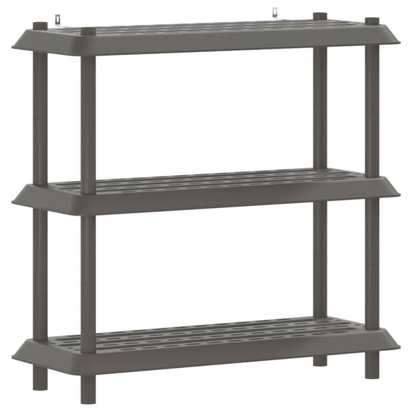 Hyllsystem 3 nivåer 100 x 40 x 96 cm PP Ljusgrå