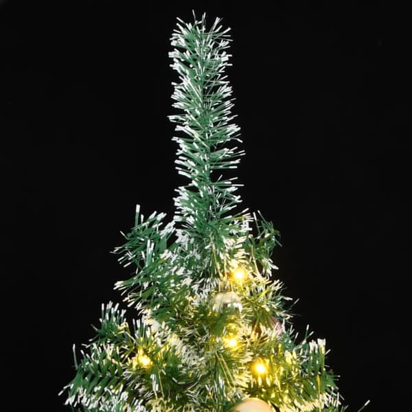 Plastgran 300 LEDs&kulor&snö 240 cm