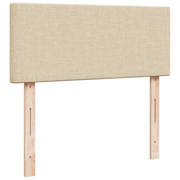 Ramsäng med madrass gräddvit 120x190 cm tyg