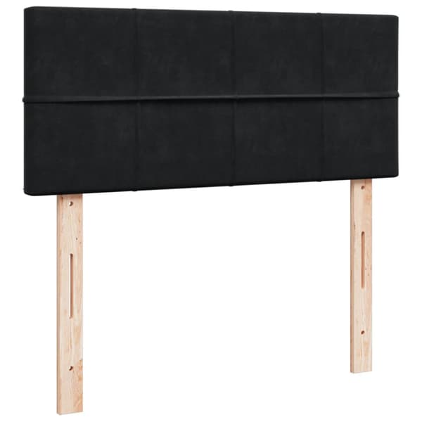 Ramsäng med madrass svart 120x190 cm sammet