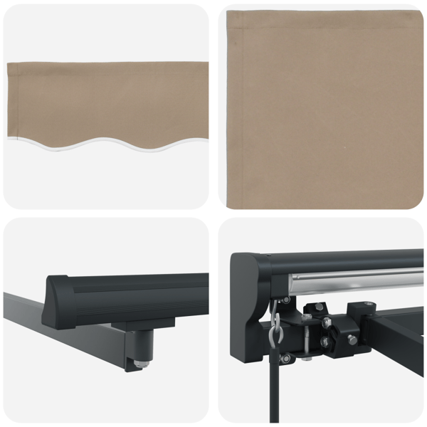 Markisram Beige 400 × 300 cm Polyester med PU-beläggning