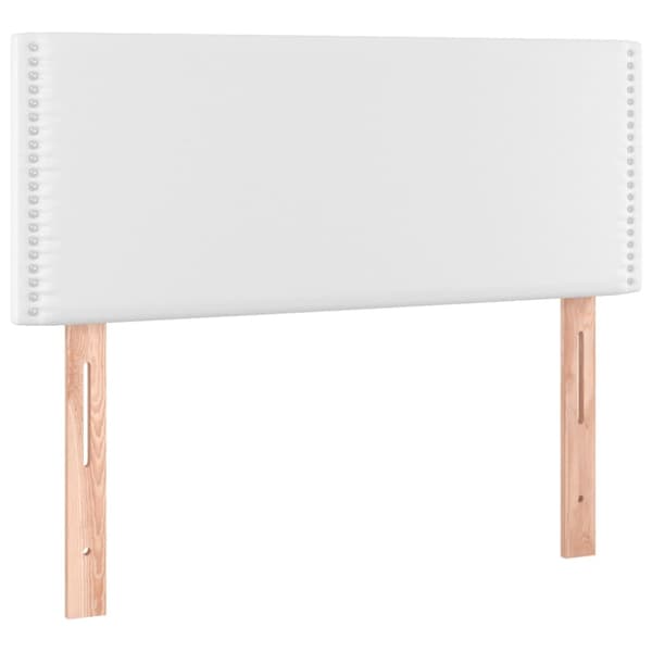Ramsäng med madrass vit 100x200 cm konstläder