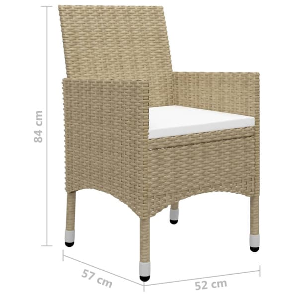 Matgrupp för trädgården 5 delar beige