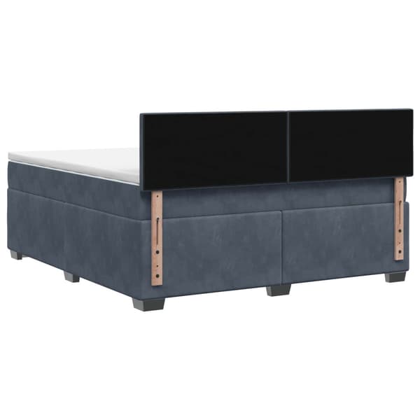 Boxspring säng med madrass och LED Mörkgrå 140 x 200 cm Sammet