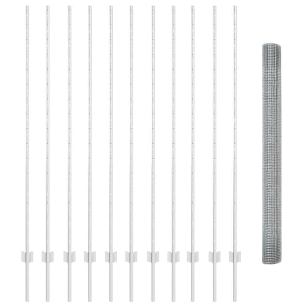 Stängsel med stolpe Silver 1,6 x 25 m Stål