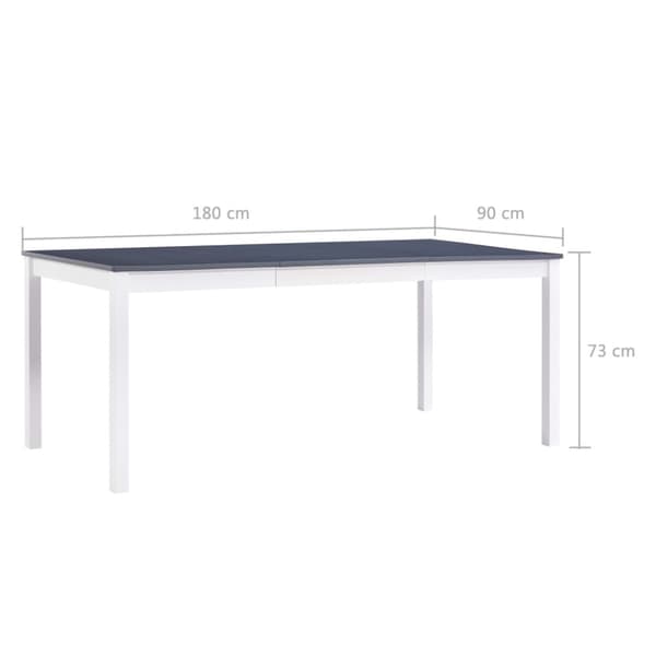 Matbord vit och grå 180x90x73 cm furu