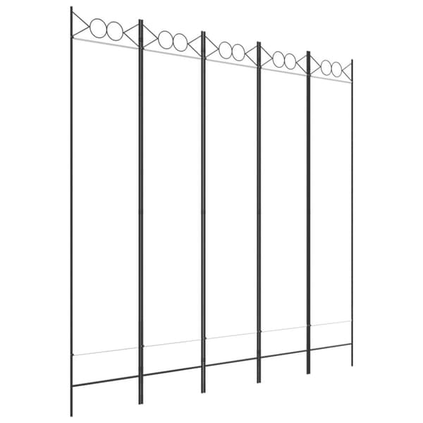 Rumsavdelare 5 paneler vit 200x200 cm tyg