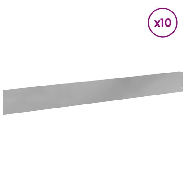 Kant för gräsmatta 10 pcs 100 x 12 cm Stål Silver