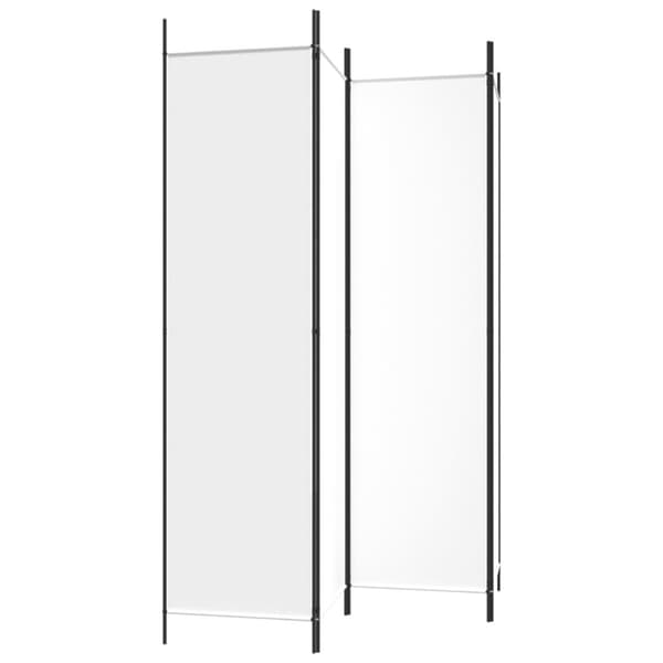 Rumsavdelare 4 paneler vit 200x200 cm tyg