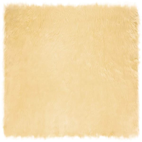 Fuskfäll matta TAFALLA Gräddvit 240 x 240 cm Polyester