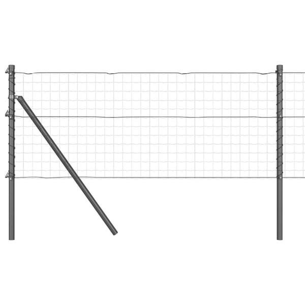 Stängselstolpe 13 pcs Grå Stål