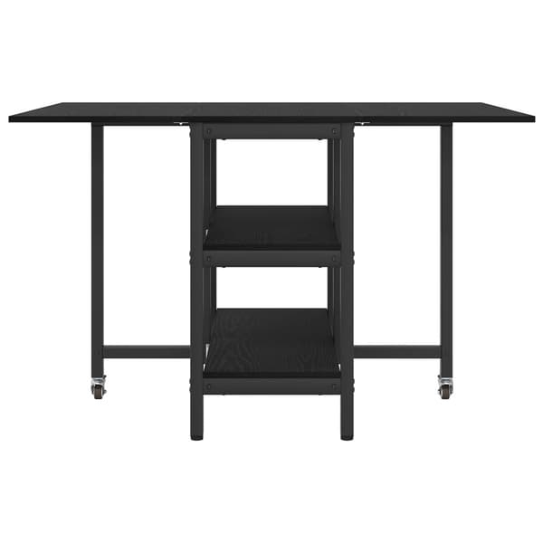 Matbord 122 x 80 x 76,5 cm Konstruerat trä Svart ek Rektangulär