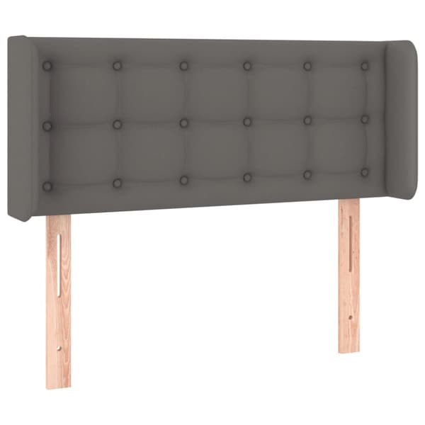 Sänggavel LED grå 83x16x78/88 cm konstläder