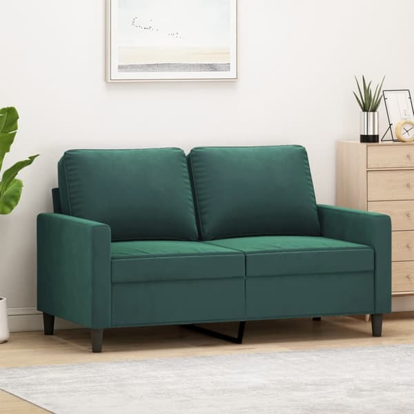 Soffa 2-sits mörkgrön 120 cm sammet