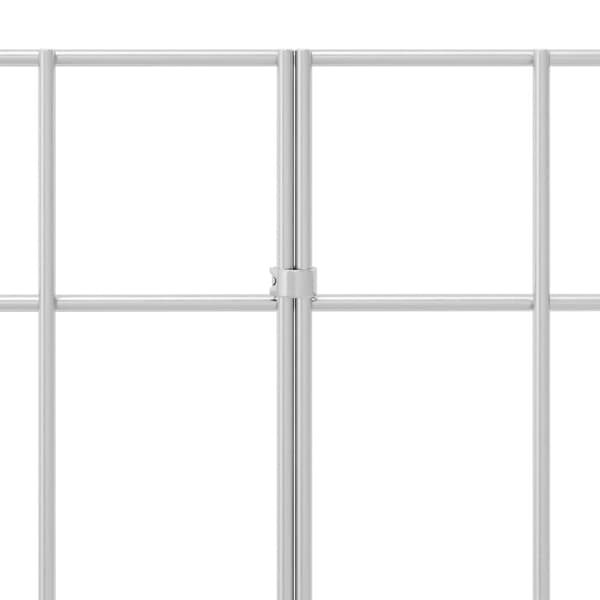 Trädgårdsstängselpanel 48 pcs Galvaniserat stål Silver
