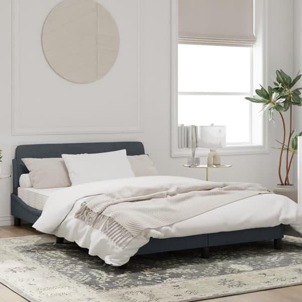 Bed Frame "Dover" Dark Grey 120x200 cm Velvet