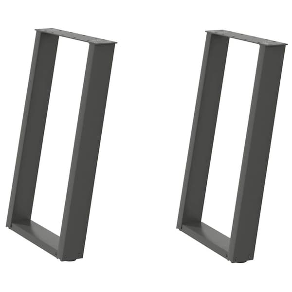 Matbordsben U-formade 2 st antracit 60x(72-73) cm stål